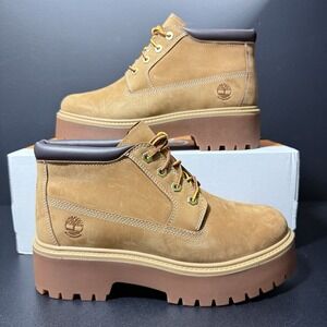 Timberland Boots Youth 7 Women 8.5 Stone Street Mid Waterproof Wheat Nubuck‎